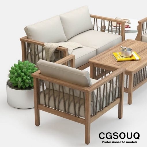 Altinci Cadde Serenity Garden Sofa Set 3D model 2