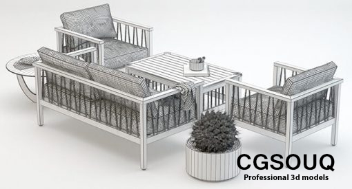 Altinci Cadde Serenity Garden Sofa Set 3D model 5