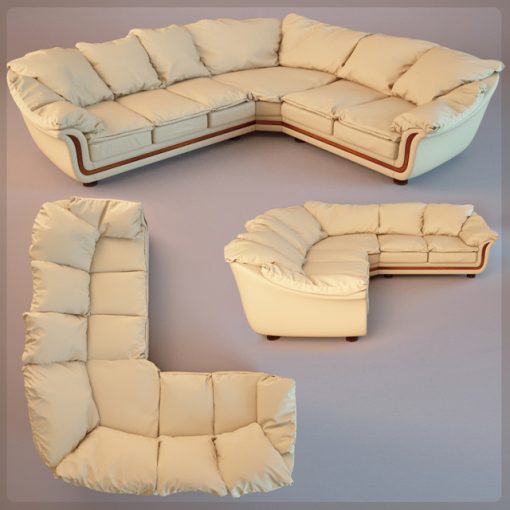 Angular Corner Sofa 3D Model
