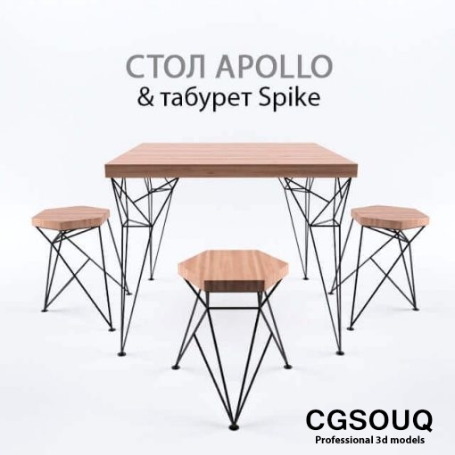Apollo and Spike from The Uniquely Chair Table 3D Model