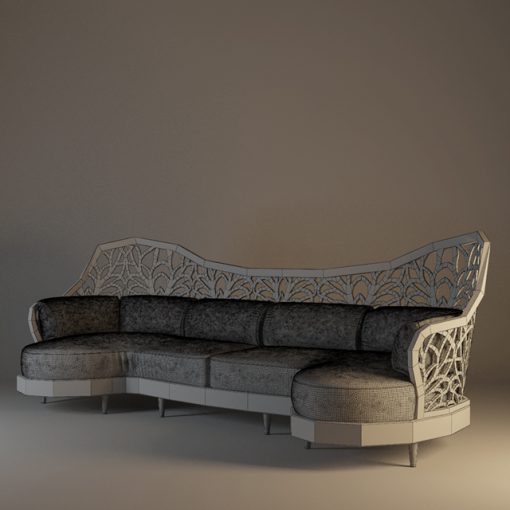 Artdeco Sofa 3D Model 3