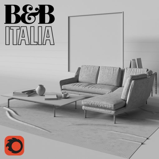 B & B Italia Charles Sofa 3D Model 3