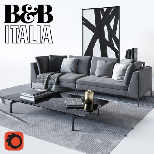 B & B Italia Charles Sofa 3D Model