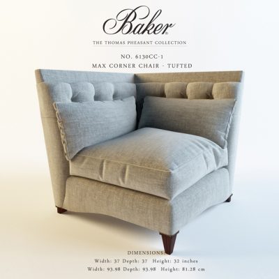 Baker Max Corner Chair 3D Model