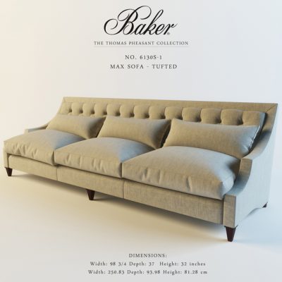 Baker Max Tufted Sofa 3D Model