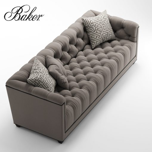 Baker Paris Loveseat Sofa 3D Model 2
