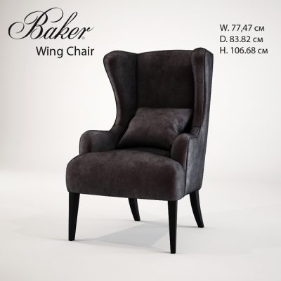 Baker Wing Armchair 6928C 3D Model