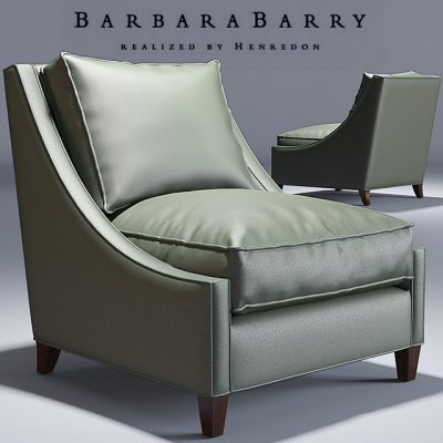 Barbara Barry Curved Back Lounge Armchair 3D Model