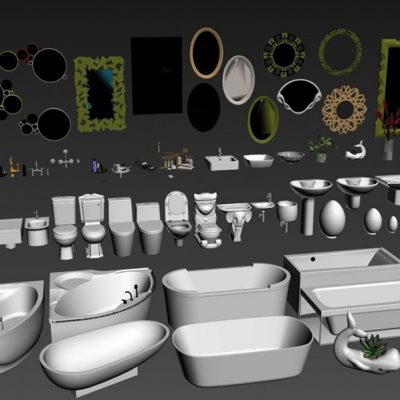 Bathroom Accessories Set 3D model