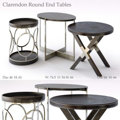 Bernhardt Clarendon Round End Table Set 3D Model
