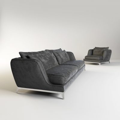 Black Tie Brando Sofa 3D Model