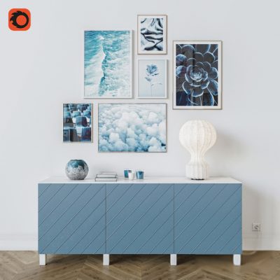 Blue Decorative Set 3D Model