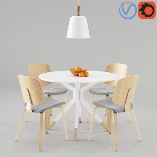 BoConcept Aarhus and Billund Table & Chair 3D Model