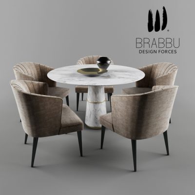 Brabbu Nuka Dining Table & Chair 3D Model