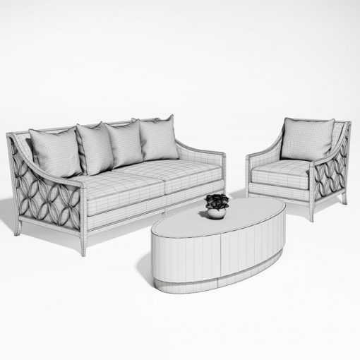 Caracole Sofa Set-02 3D Model 2