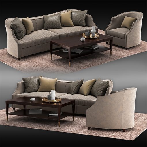 Caracole Sofa Set-05 3D Model