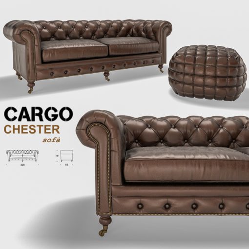 Cargo Chester Sofa & Pouf 3D Model