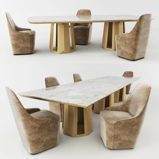 Casa Milano Table & Chair 3D Model