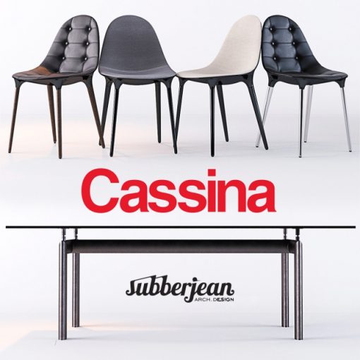 Cassina Caprice LC6 Table & Chair 3D Model