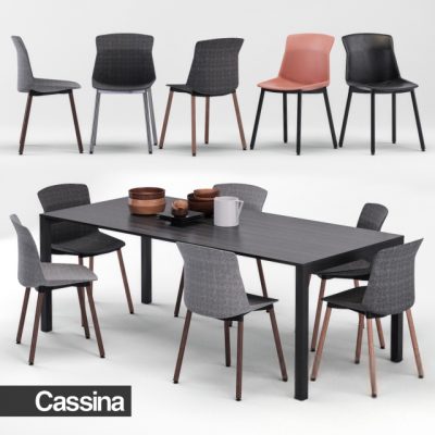 Cassina Naan Table & Chair 3D Model