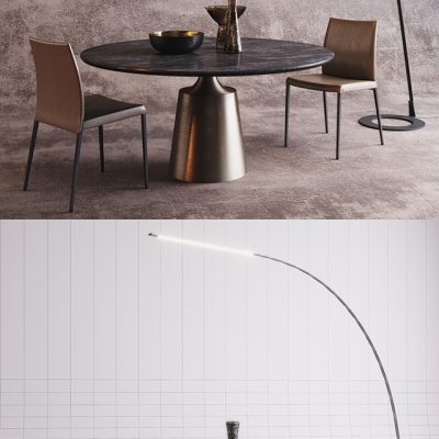 Cattelan Italia Table & Chair Set-01 3D Model 3