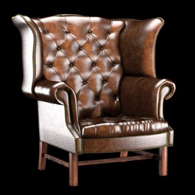 Chesterfield High Back Wing Chair 3D Model