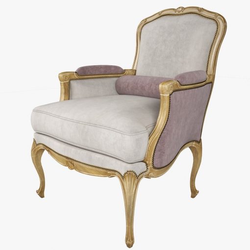 Chevigny Louis XV Bergere Chair 3D Model (2)