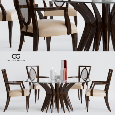 Christopher Guy Garbo Table & Chair 3D Model