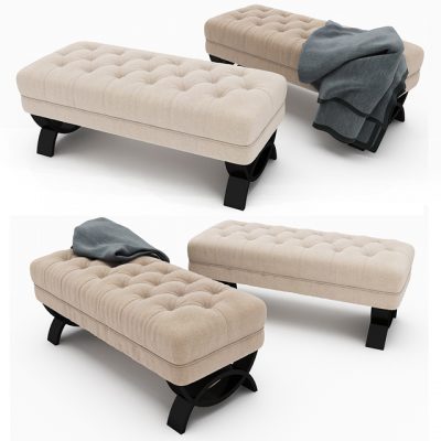Christopher Knight Home Scarlette Tufted Fabric Bench 3D Model