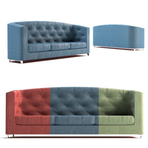 Comfy Sofa Set-02 3D Model