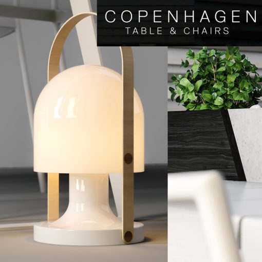 Copenhagen Table & Chair 3D Model 2