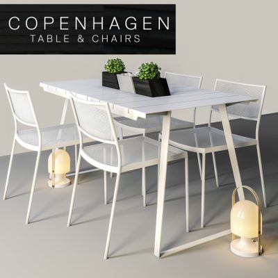 Copenhagen Table & Chair 3D Model