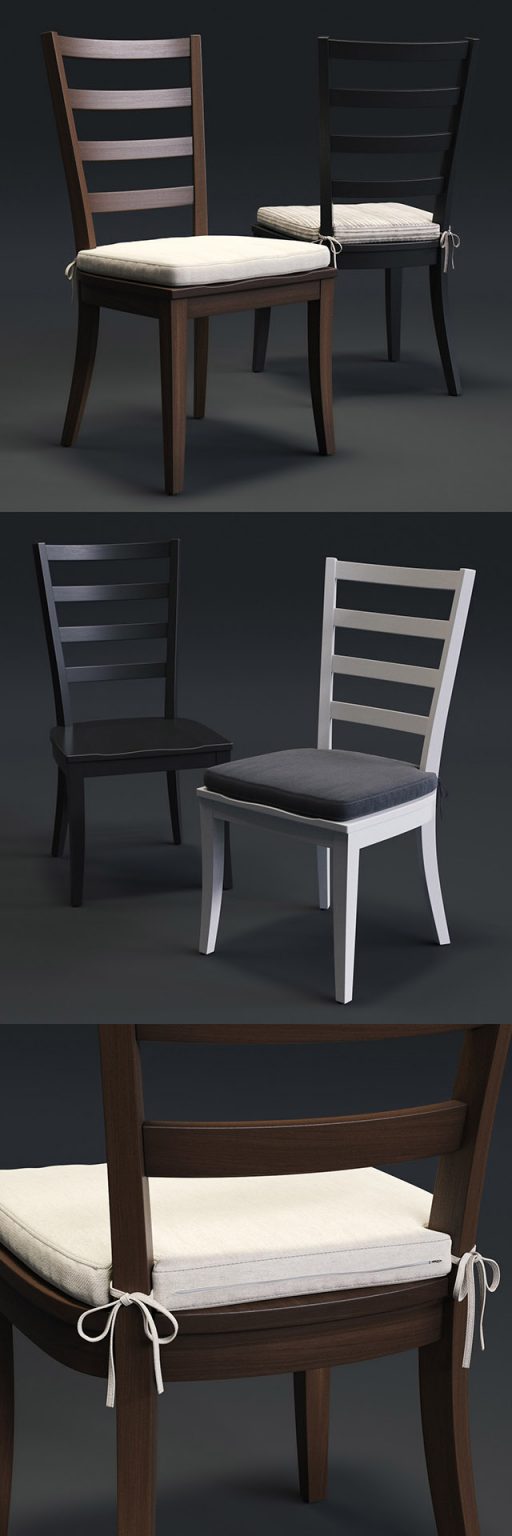 Crate & Barrel Harper Chair and Avalon Table - Table & Chair 3D Model 2