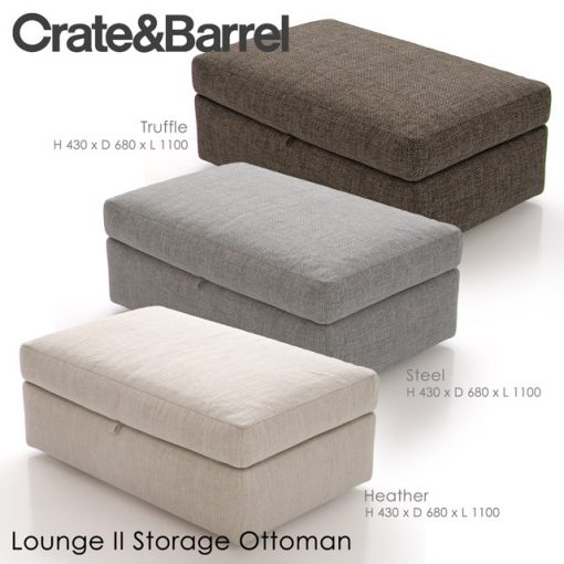 Crate & Barrel Lounge-II Storage Ottoman 3D Model