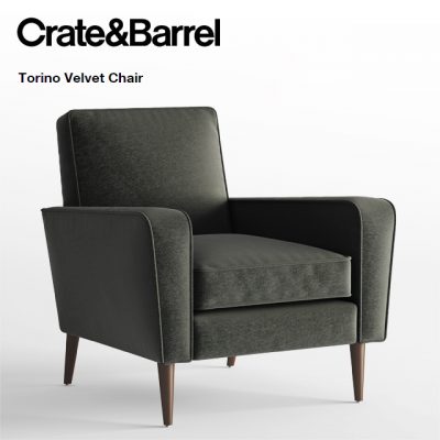 Crate and Barrel Torino Velvet Chair 3D Model