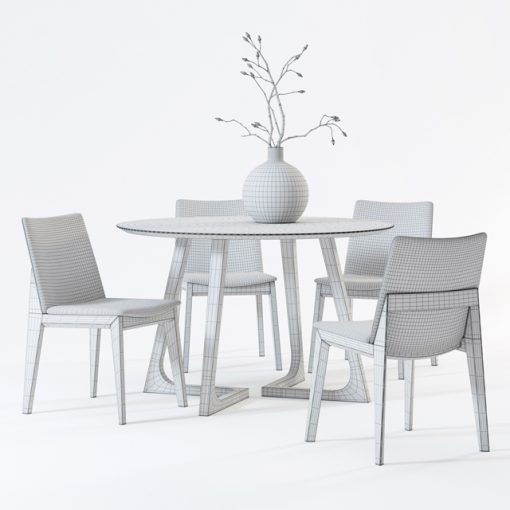 Cress Dining Table & Chair 3D Model 2