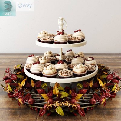 Food Cupcakes 3D model