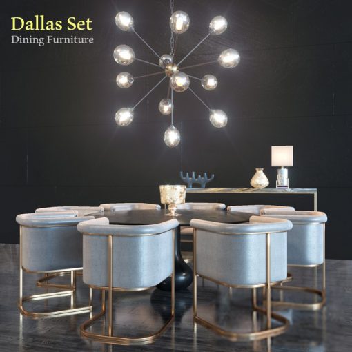 Dallas Table & Chair Set 3D Model