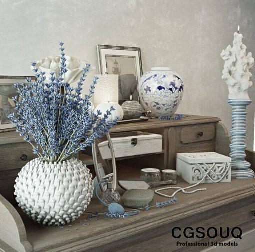 Decorative set Zara Home Console Table 3D Model 3