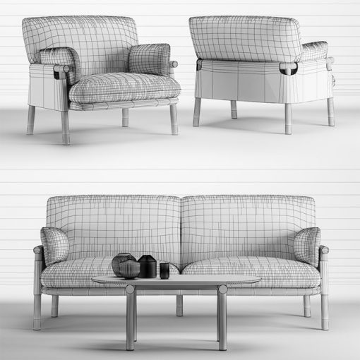 Erik Jorgensen Savannah Sofa Set 3D Model 3