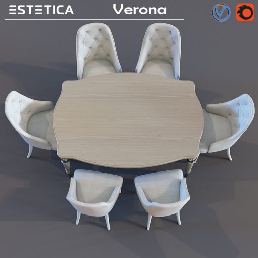 Estetica Verona Table & Chair 3D Model 2