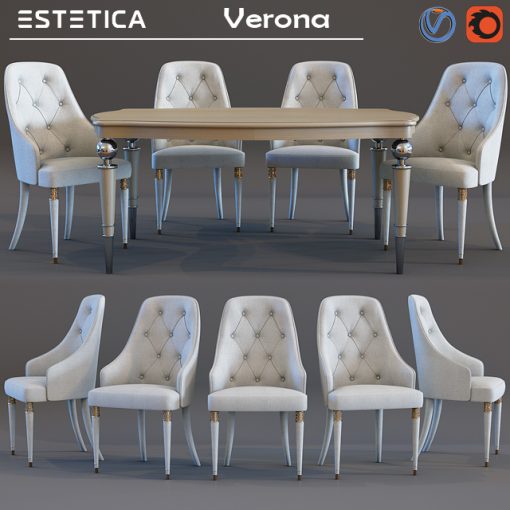 Estetica Verona Table & Chair 3D Model