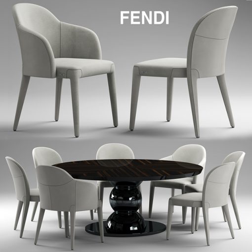Fendi Audrey Table & Chair 3D Model