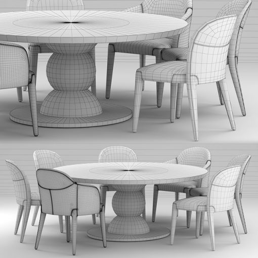 Fendi Audrey Table & Chair 3D Model 7