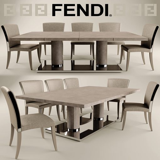 Fendi Casa Bernini Table & Elisa Chair 3D Model