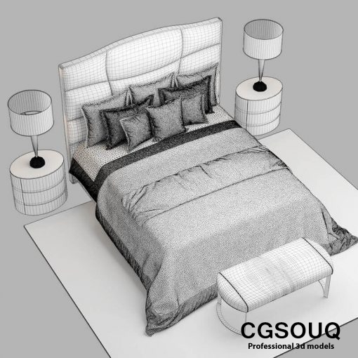 Fendi luxury bed 3D model (4)