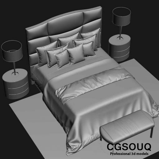 Fendi luxury bed 3D model (5)