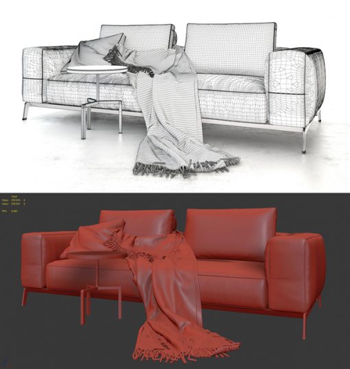Flexform Ettore Sofa 3D Model 3