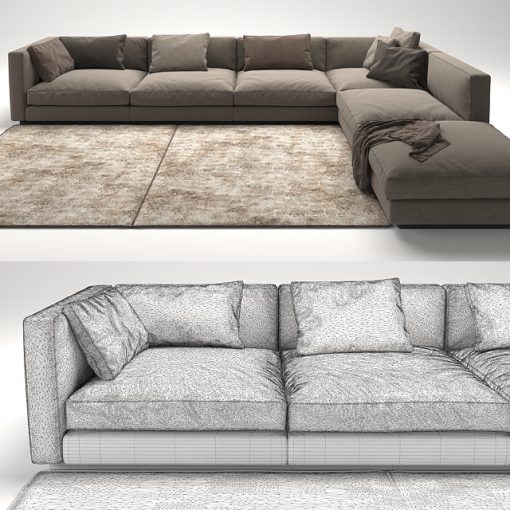 Flexform Pleasure Sofa 3D Model 3