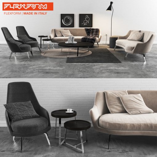 Flexform Sofa Set-01 3D Model
